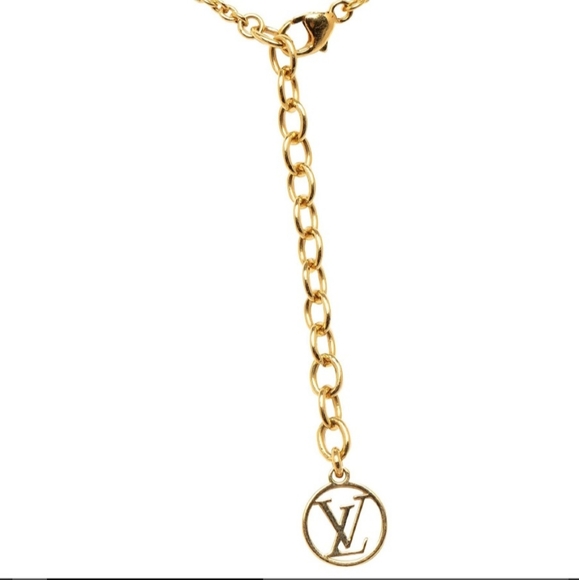 AUTHENTIC LOUIS VUITTON GOLD TONE V NECKLACE - Picture 7 of 8